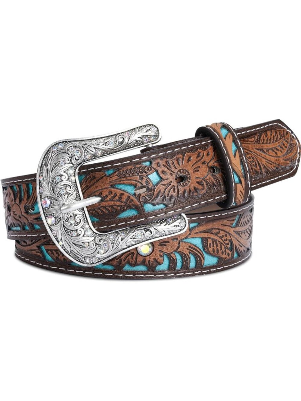 Vintage Western Cowgirl Cowboy Belt | Carved Buckle for Jeans & Dresses | Unisex